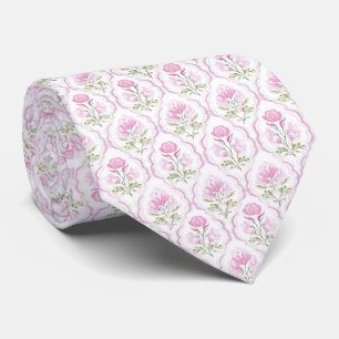 Aquarell heißrosa Blumen Krawatte
