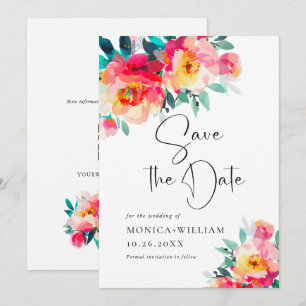 Aquarell Helle Rosa Blumen Hochzeit Hochzeit Save The Date