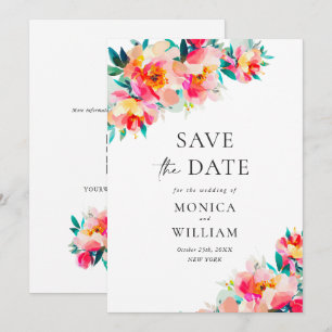 Aquarell Helle Rosa Blumen Hochzeit Hochzeit Save The Date