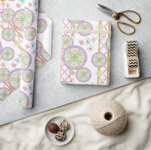 Aquarell Helles Mahjong-Medaillon Geschenkpapier