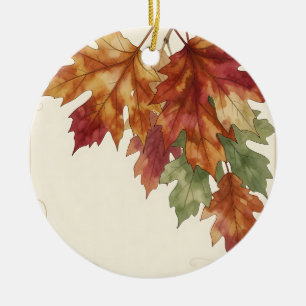 Aquarell Herbst-Ahornblätter Elegant Keramik Ornament