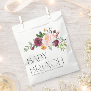 Aquarell-Herbst-Blumenstrauß-Herbst-Baby-Brunch Geschenktütchen