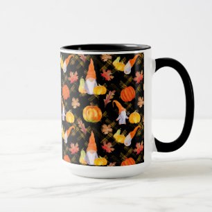 Aquarell Herbst Gnome, Kürbisse und Blätter Tasse