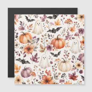 Aquarell-Herbst-Halloween-Muster Magnetkarte