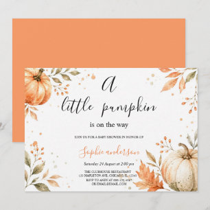 Aquarell Herbst-Kürbis-Baby Shower Halloween Einladung