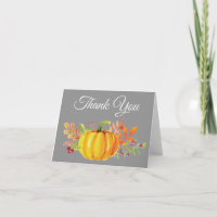 Aquarell-Herbst-Kürbis-Grau-Dankeschön-Karte