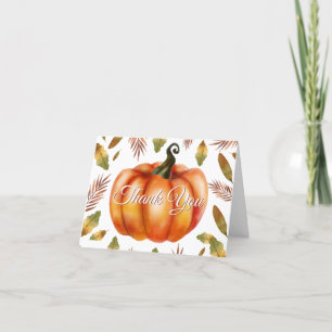 Aquarell Herbst-Kürbis Orange Dankeskarte