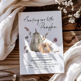 Aquarell Herbst-Kürbis-Paar-Baby-Party Einladung