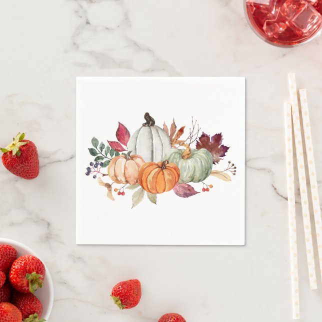 Aquarell Herbst Kürbis  Serviette (Beispiel)