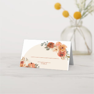 Aquarell Herbst Kürbis verbranntes Orange Herbstfl Platzkarte