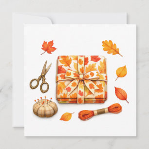 Aquarell Herbst Nähstoff und Zubehör  Karte