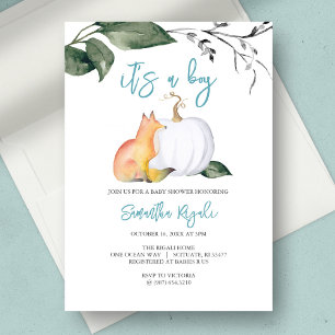 Aquarell Herbst Wald Baby Jungen Shower Einladung