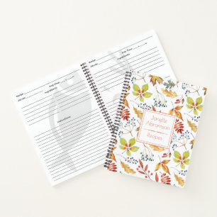 Aquarell Herbstblätter Rezept Notizbuch