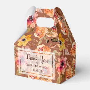 Aquarell-Herbstblumen-Brautparty Geschenkschachtel