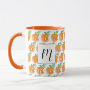 Aquarell Herbstkürbisse Orange Anfangsname Tasse