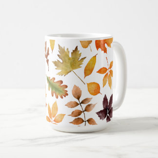 Aquarell Herbstlaub Falllaubmuster Kaffeetasse
