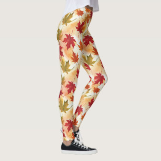 Aquarell-Herbstlaub-Muster Leggings