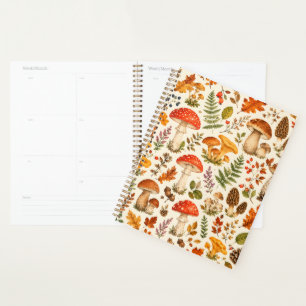 Aquarell-Herbstpilzmuster Planer