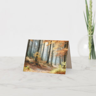 Aquarell-Herbstwald: Lebendige Herbstkunst Dankeskarte