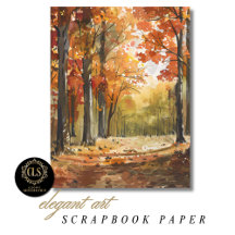 Aquarell-Herbstwald-Scrapbook-Papier