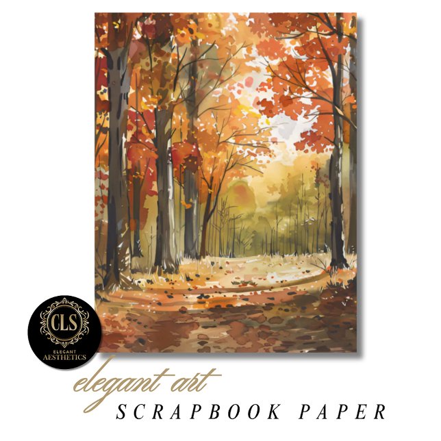 Aquarell-Herbstwald-Scrapbook-Papier (Von Creator hochgeladen)