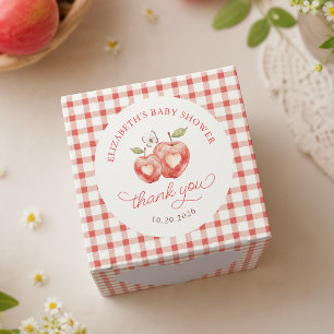 Aquarell-Herz-Apfel-Gingham-Geschenkbox Geschenkschachtel