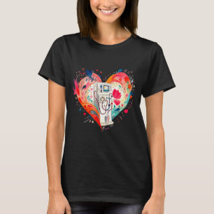 Aquarell-Herz-Blumen-Dialyse-Krankenschwester Neph T-Shirt