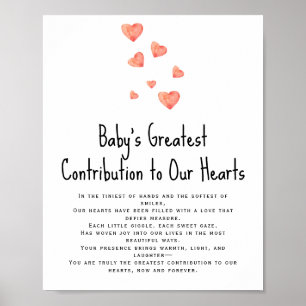 Aquarell-Herzen Poster für Babys Beitrag