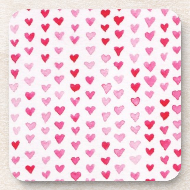 Aquarell-Herzen Untersetzer (Vorderseite)