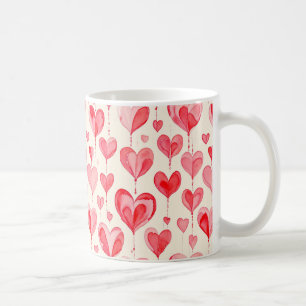 Aquarell-Herzmuster-Kollektion Kaffeetasse