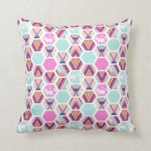 Aquarell-Hexagon-Muster Kissen