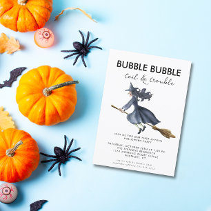 🧹🌙 Aquarell-Hexe Gruselige Halloween-Party Einladung