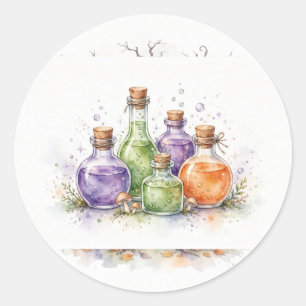 Aquarell-Hexentrankfläschchen-Aufkleber Runder Aufkleber