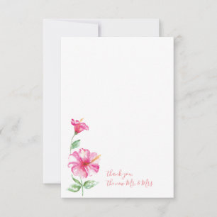 Aquarell Hibisken Danke Stationery Mitteilungskarte