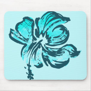 Aquarell-Hibiskus-Mauspads Mousepad