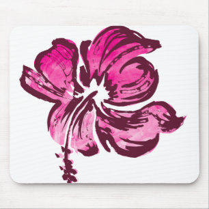 Aquarell-Hibiskus-Mauspads Mousepad