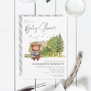 Aquarell Highland Cow Baby Shower