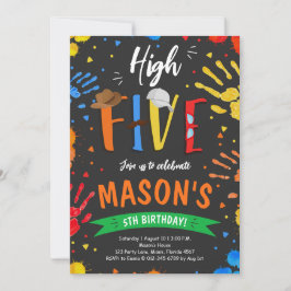 Aquarell Hoch fünf Geburtstage Einladung