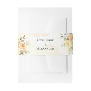 Aquarell-Hochzeit Ländliche Blumen Einladungsbanderole
