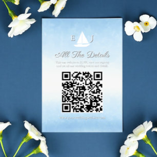 Aquarell-Hochzeitsdetails Wasser trifft Himmel Begleitkarte