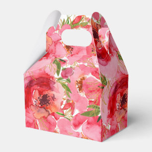 Aquarell-Hochzeitsdusche mit floralem Motiv Geschenkschachtel