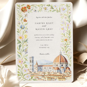 Aquarell-Hochzeitseinladung Florenz Toskana Einladung