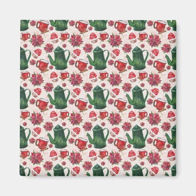 Aquarell Holiday Tee Party Magnet (Vorne)