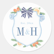 Aquarell Holidays Citrus Paare Monogram Fevor