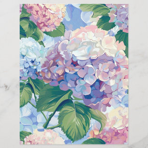 Aquarell Hortensien Blumen Decoupage Tissue