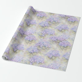 Aquarell Hortensien-Blüten Geschenkpapier in Flied