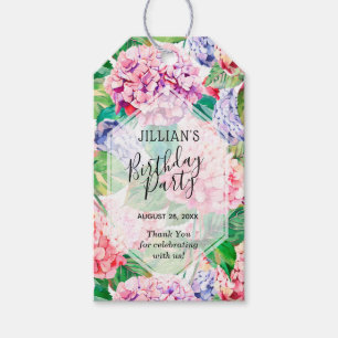 Aquarell Hortensien Florale Brautparty Geschenkanhänger