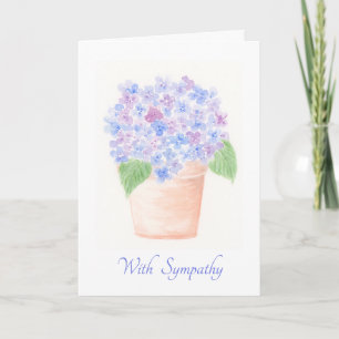 Aquarell-Hortensien-Pflanze Floral SYMPATHIE-Karte Karte
