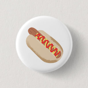 Aquarell Hot Dog Foodie-Geschenk Button