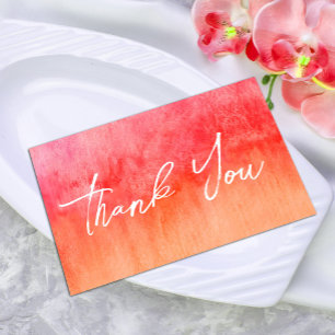 Aquarell Hot Pink und Orange Hochzeit Danke